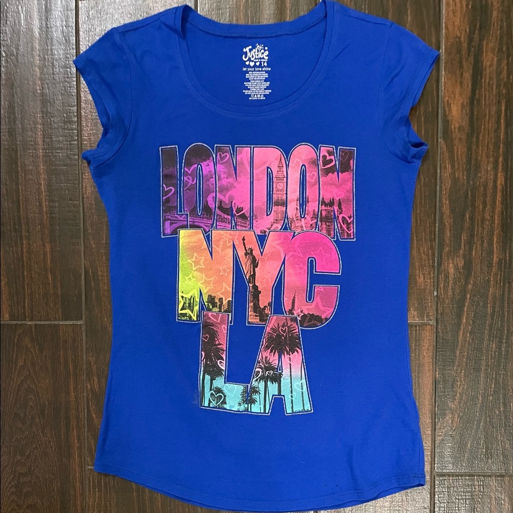 Justice size 14 girls graphic S/S tee